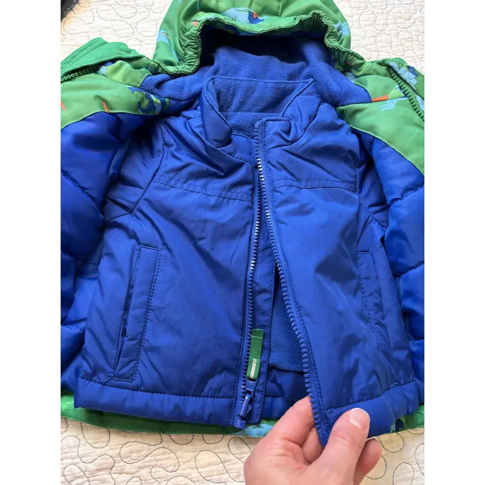 Cat & Jack Kids' Green Dinosaur‎ Print Hooded Jacket size 12 months [COPY]